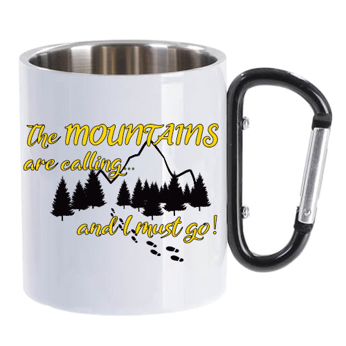 The mountains are calling - Bijeli lončić s karabinerom