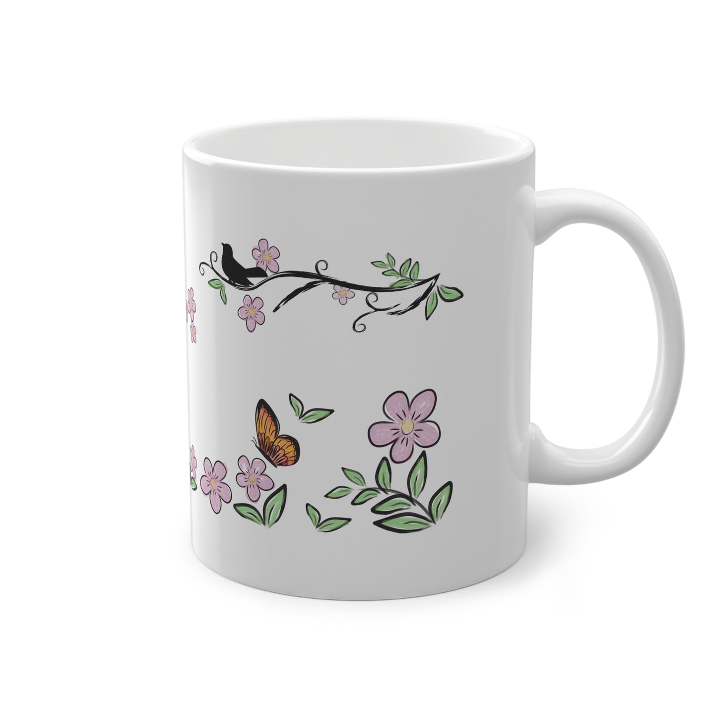 Cvjetni dizajn - Bijela šalica