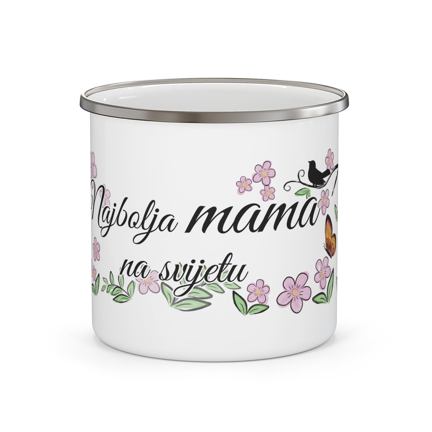 Najbolja mama/sestra/... - Bijeli emajlirani lončić