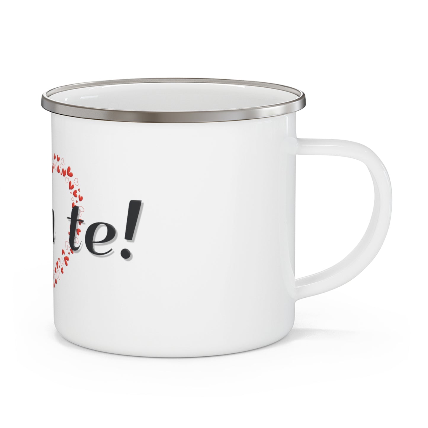 Volim te - Bijeli emajlirani lončić