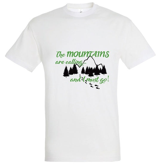 The mountains are calling - Majica kratki rukav bijela