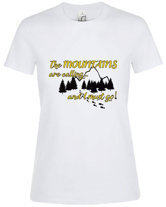 The mountains are calling - Majica kratki rukav bijela