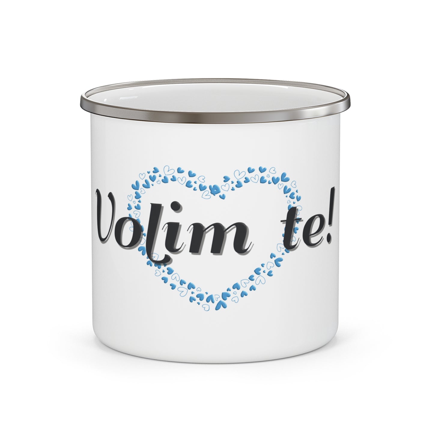 Volim te - Bijeli emajlirani lončić