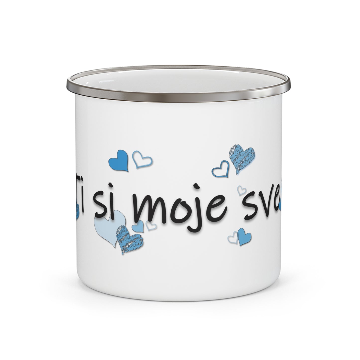 Ti si moje sve - Bijeli emajlirani lončić