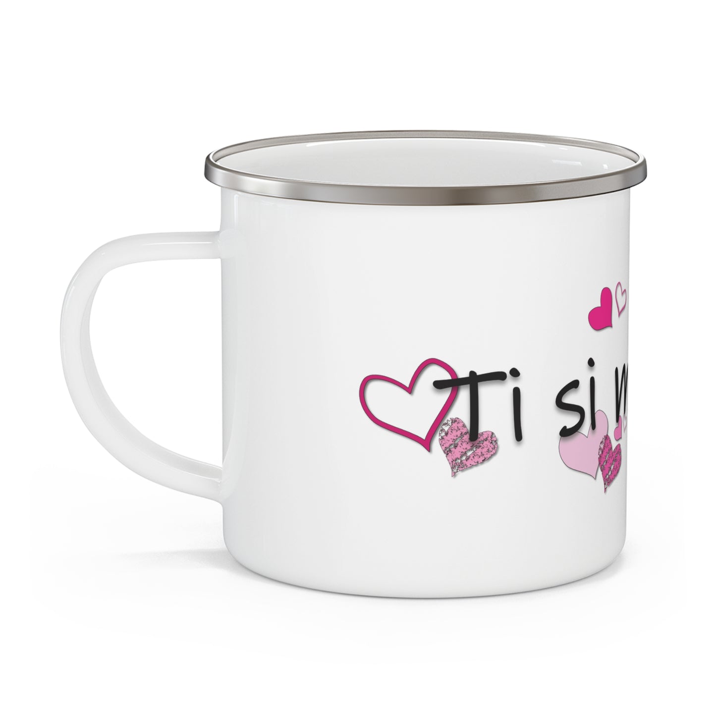 Ti si moje sve - Bijeli emajlirani lončić