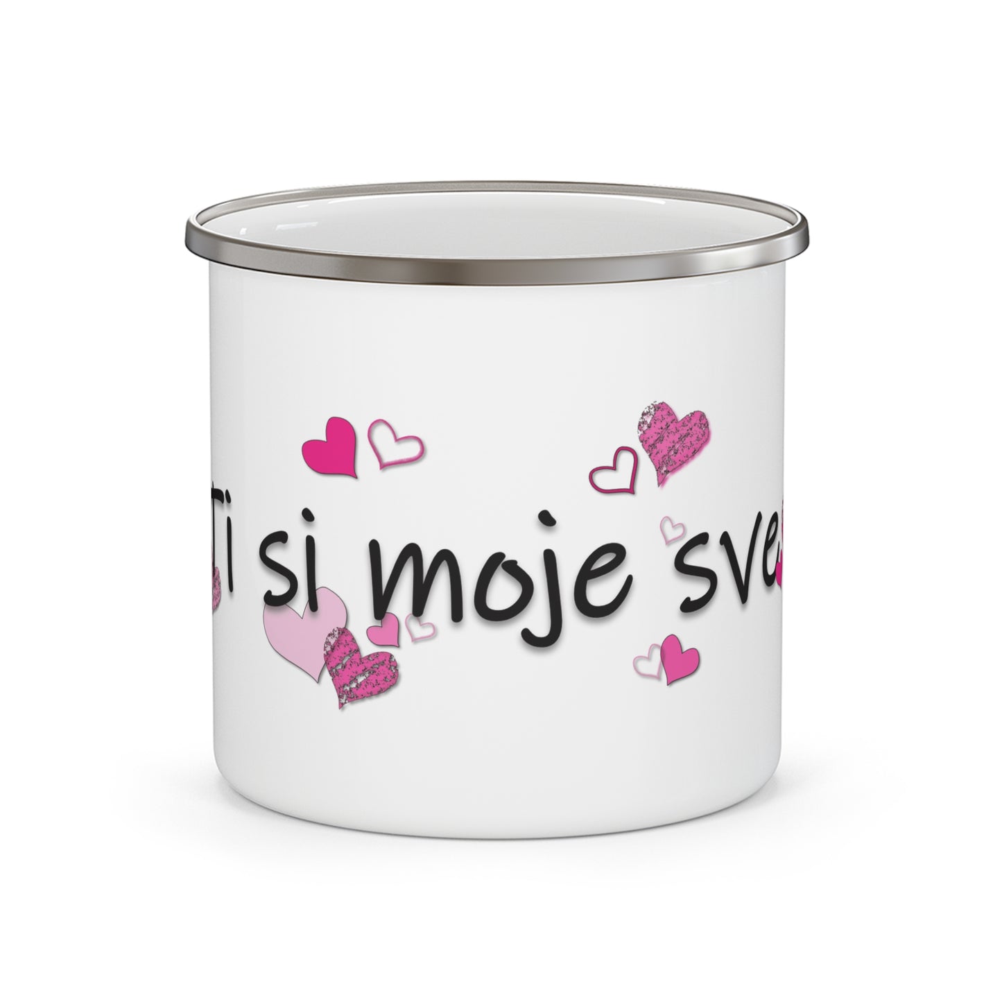 Ti si moje sve - Bijeli emajlirani lončić