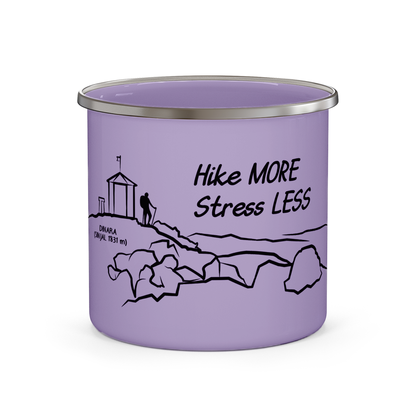 Hike more stress less - Metalni lončić u boji