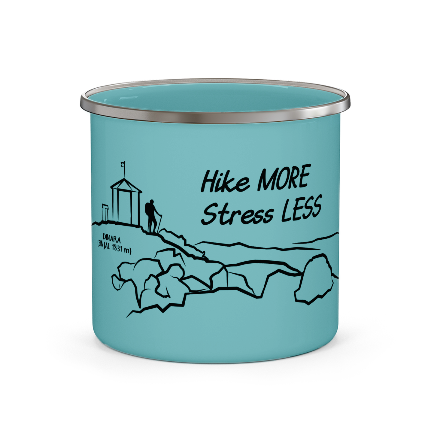 Hike more stress less - Metalni lončić u boji
