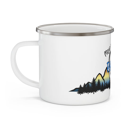 Moje srce pripada planinama - Bijeli emajlirani lončić