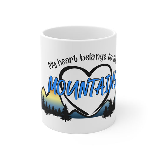 My heart belongs to the mountains - Bijela šalica