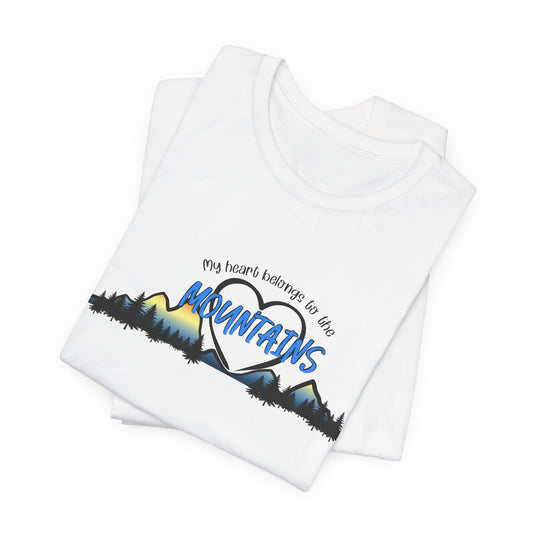 My heart belongs to the mountains - Pamučna majica kratki rukav