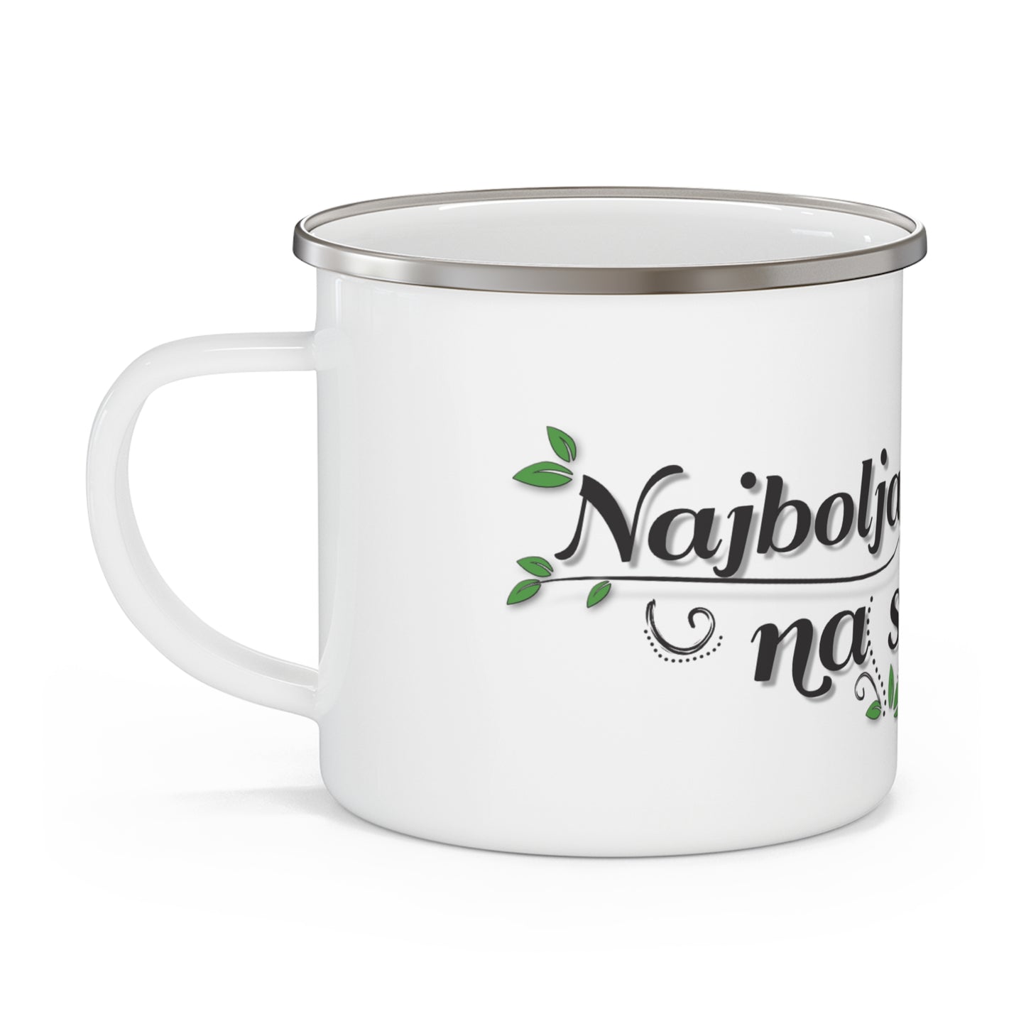 Najbolja mama na svijetu - Bijeli emajlirani lončić