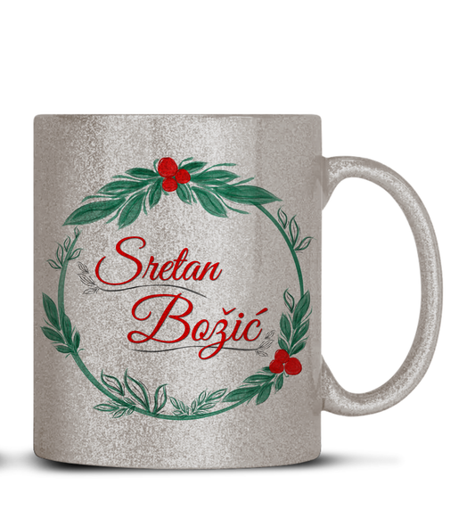 Sretan Božić - Glitter šalica