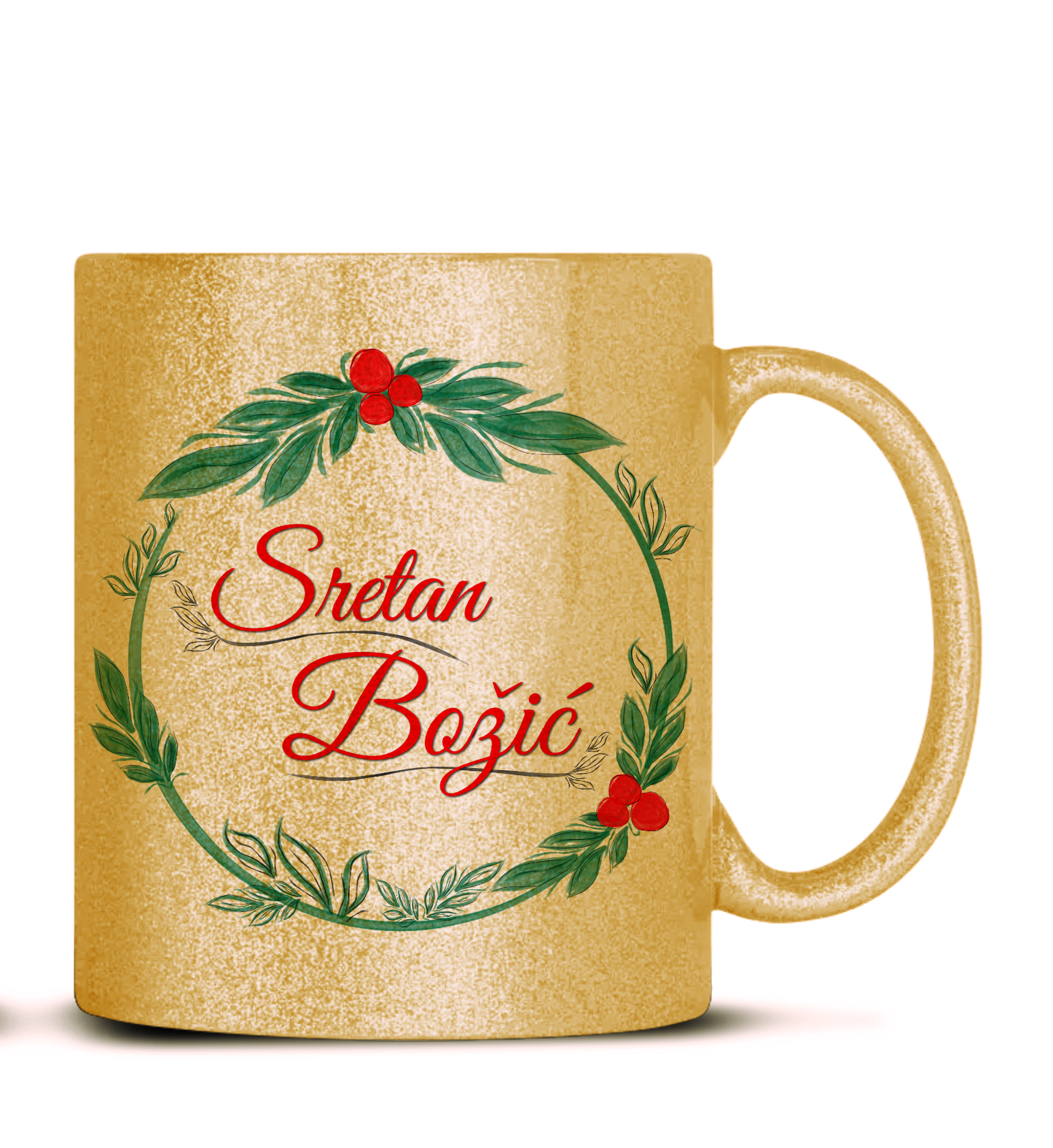 Sretan Božić - Glitter šalica