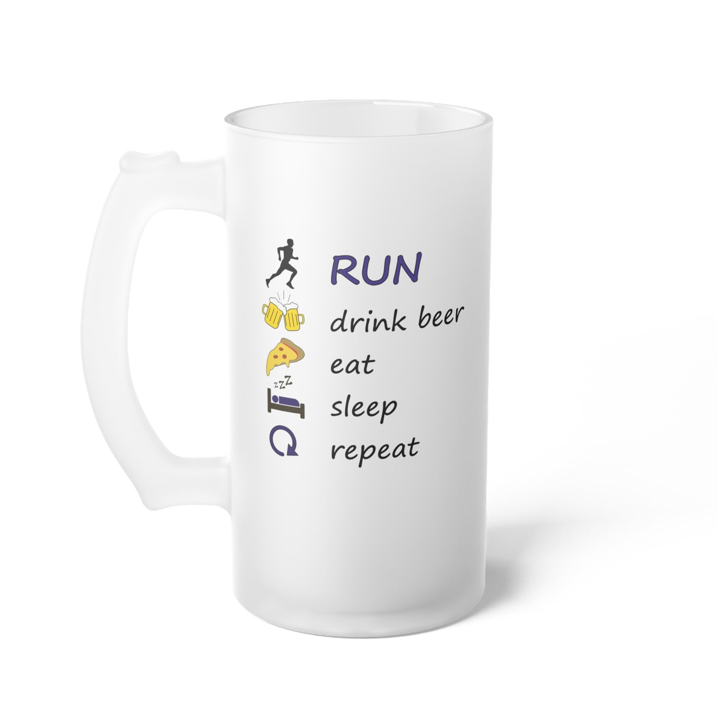 Run - drink beer - repeat - Staklena krigla