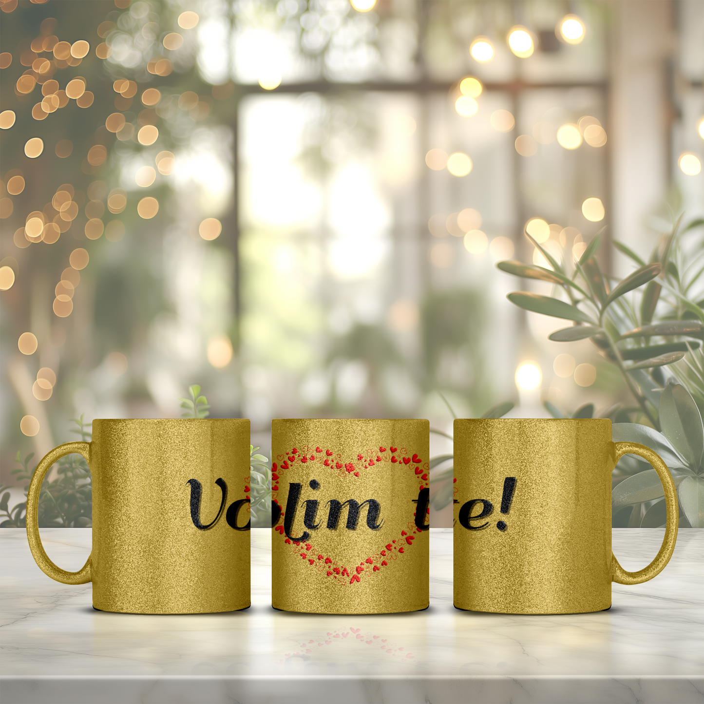 Volim te - Glitter šalica